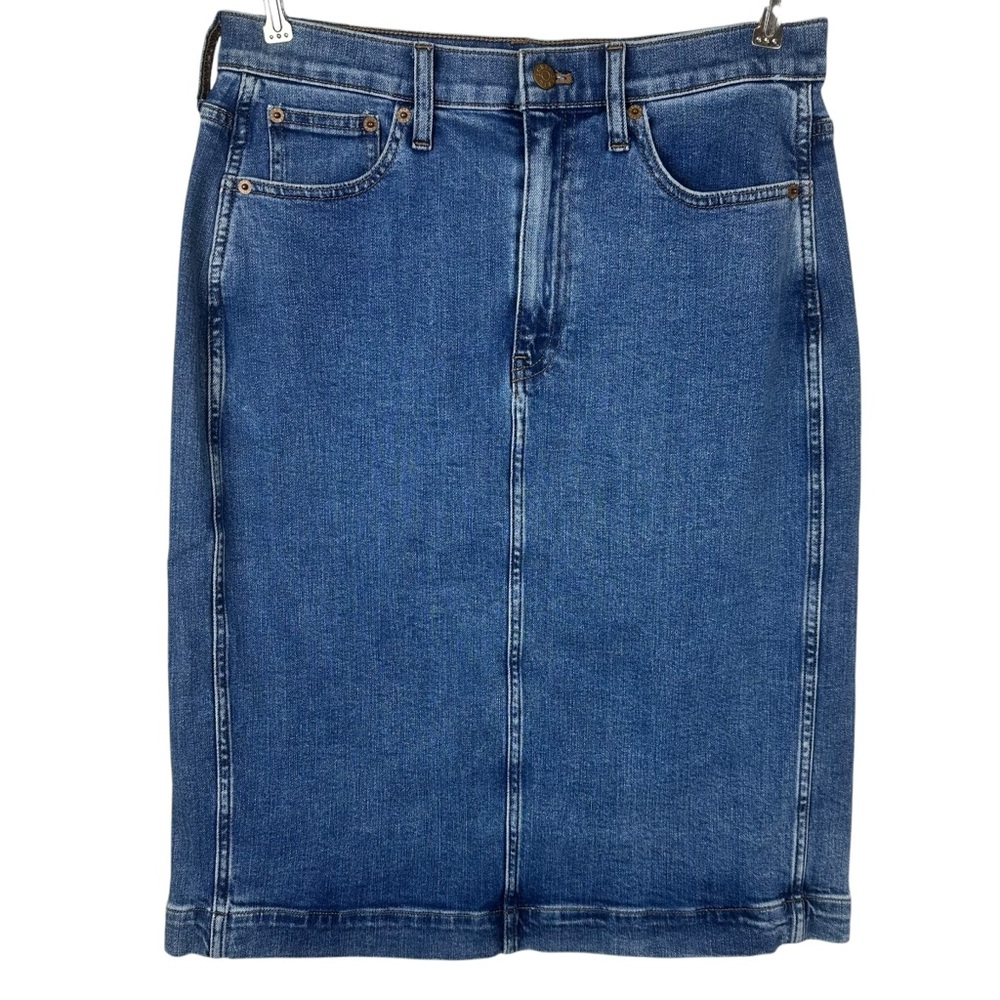 J. Crew Stretch Denim Midi Skirt